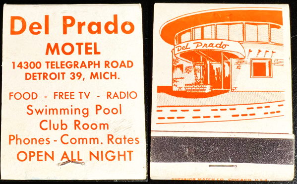 Del Prado Motel (Inn America) - Matchbook (newer photo)